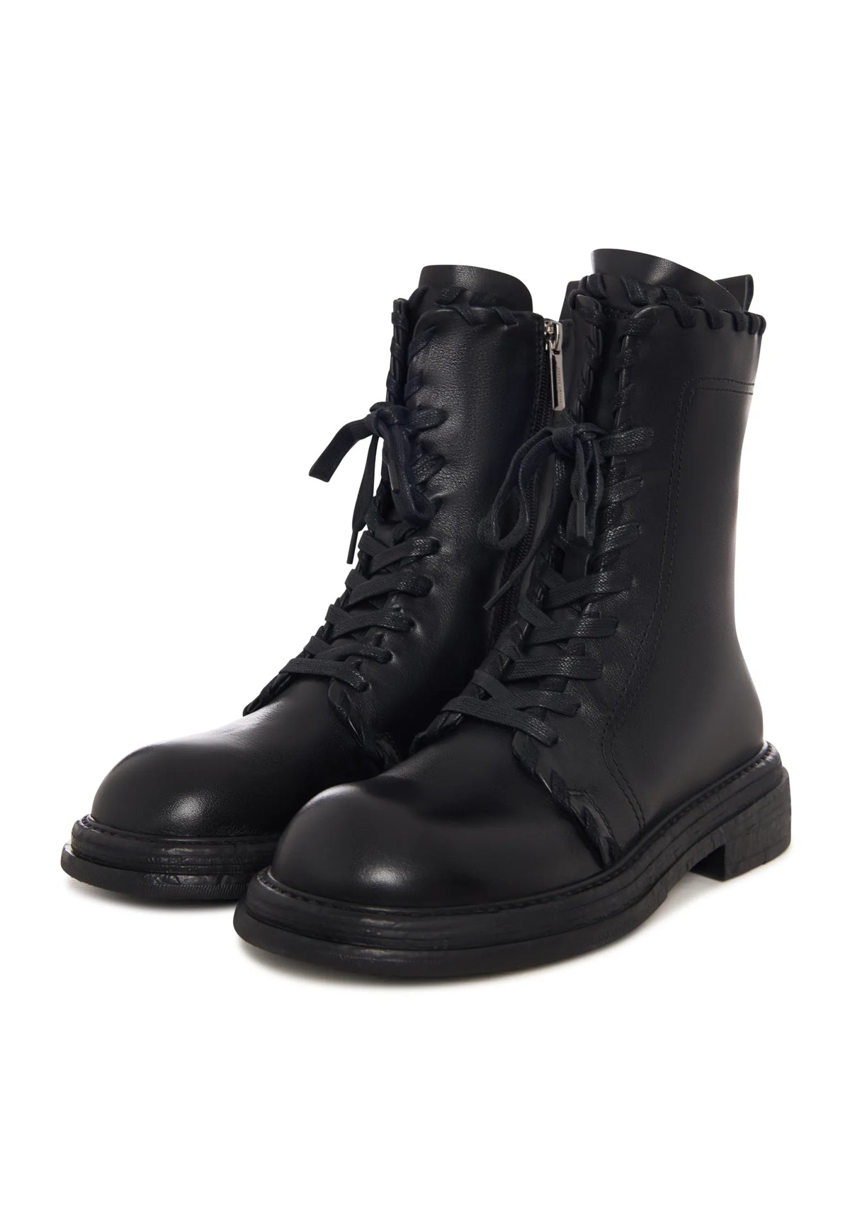 Stitch-Edge Combat Boots