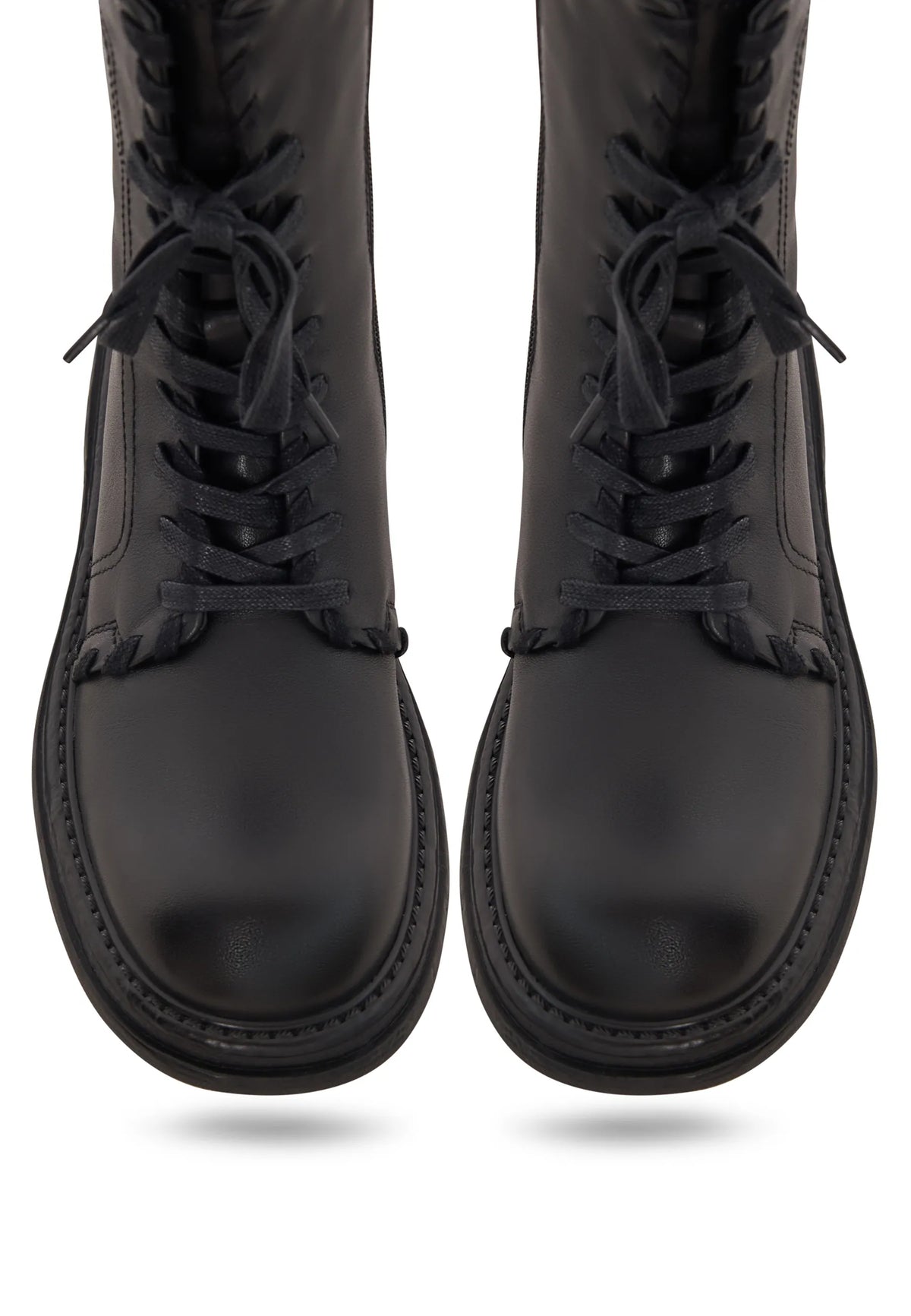 Stitch-Edge Combat Boots
