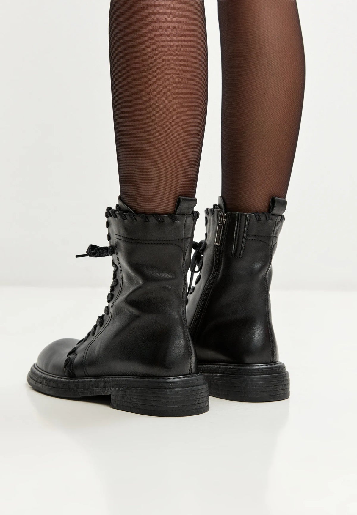 Stitch-Edge Combat Boots