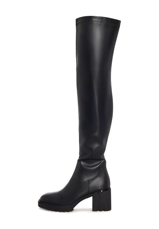 Sleek Rise Leather Over-the-Knee Boots