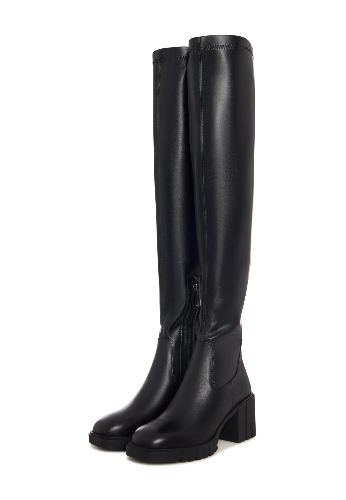 Sleek Rise Leather Over-the-Knee Boots