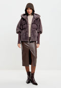 Oversized Faux Fur Jacket  - Plum