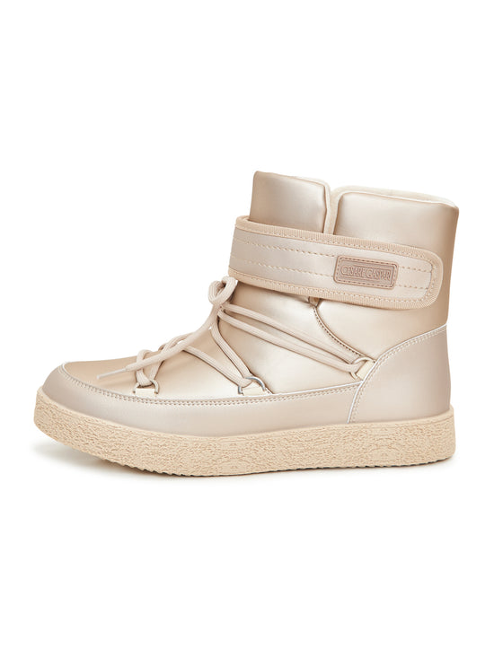 Padded Winter Boots – Beige