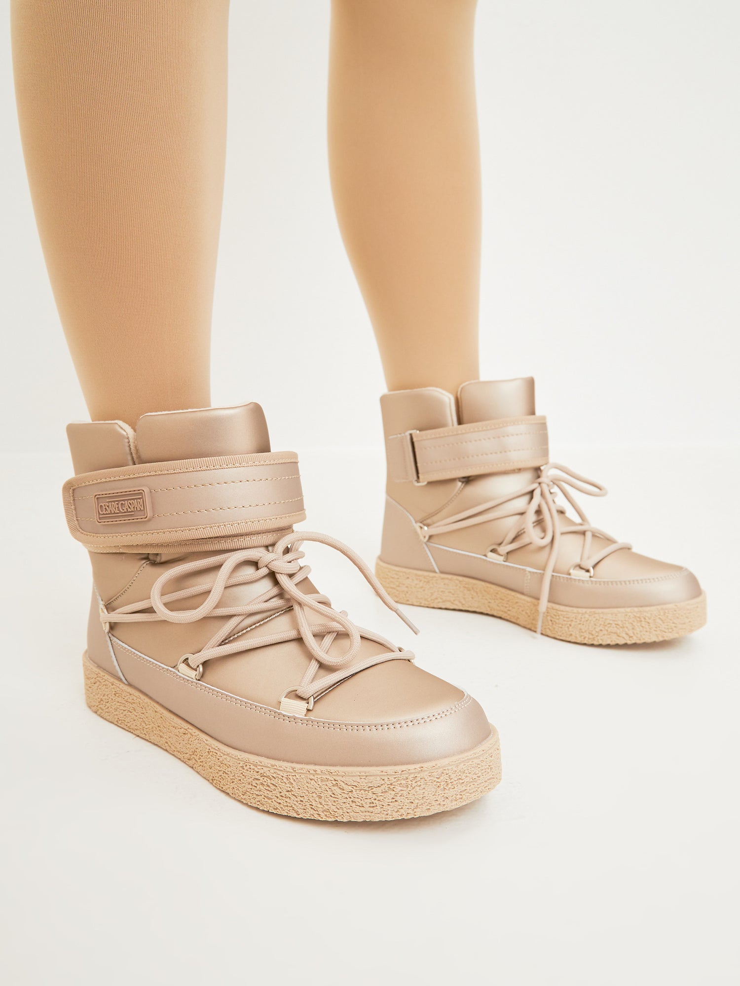 Padded Winter Boots – Beige
