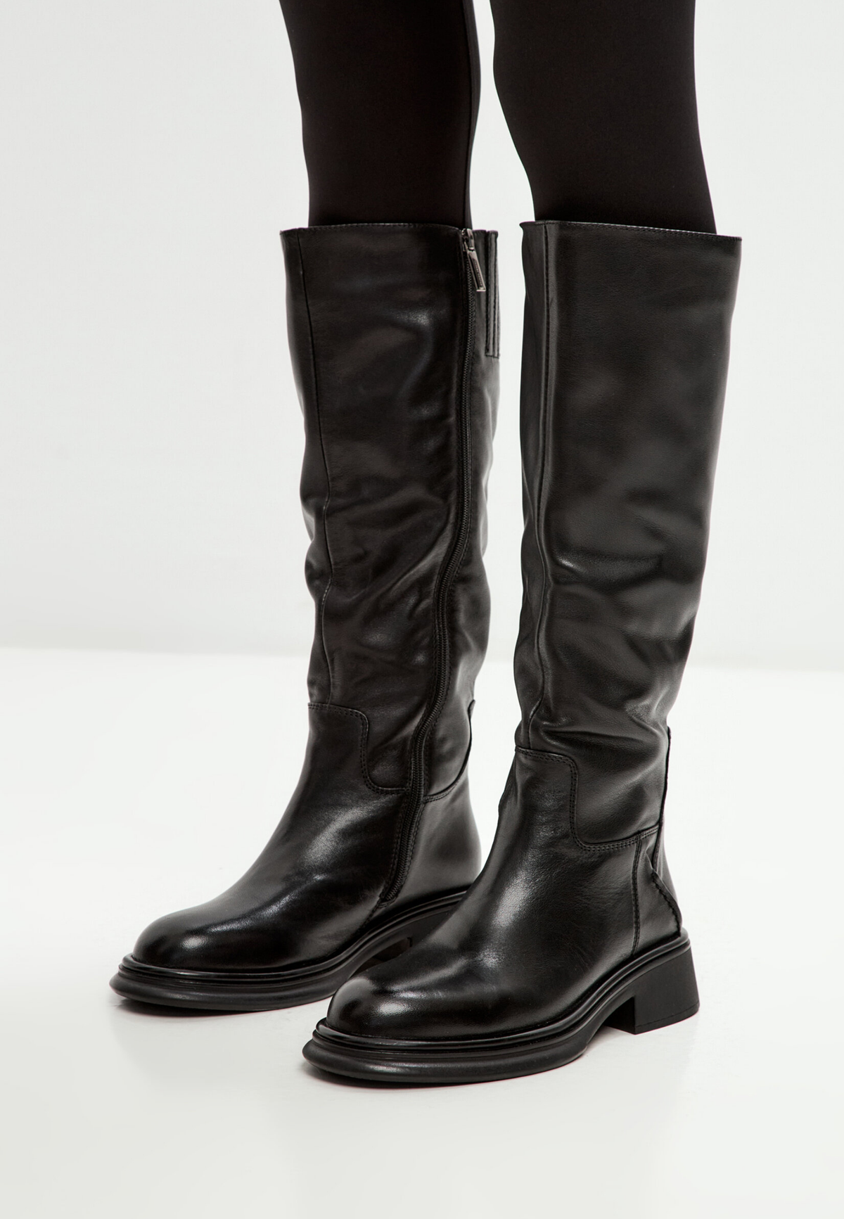 Sculpted Silhouette Riding Boot - Black