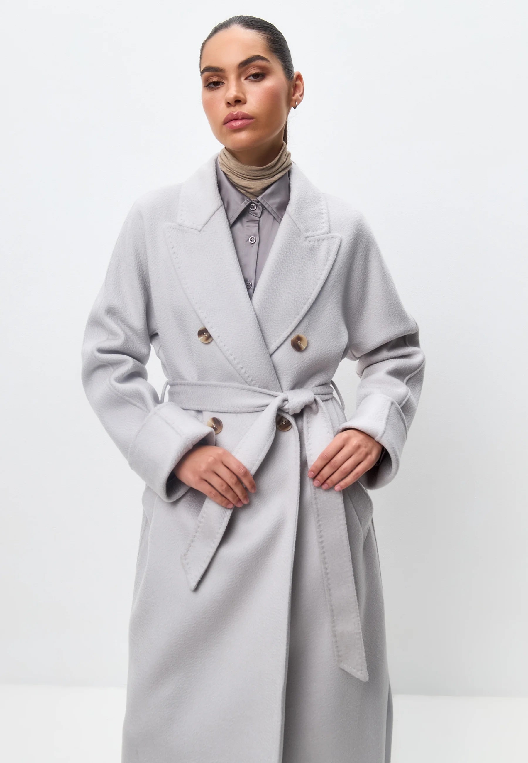 Classic Luxe Long Coat Rosie - White