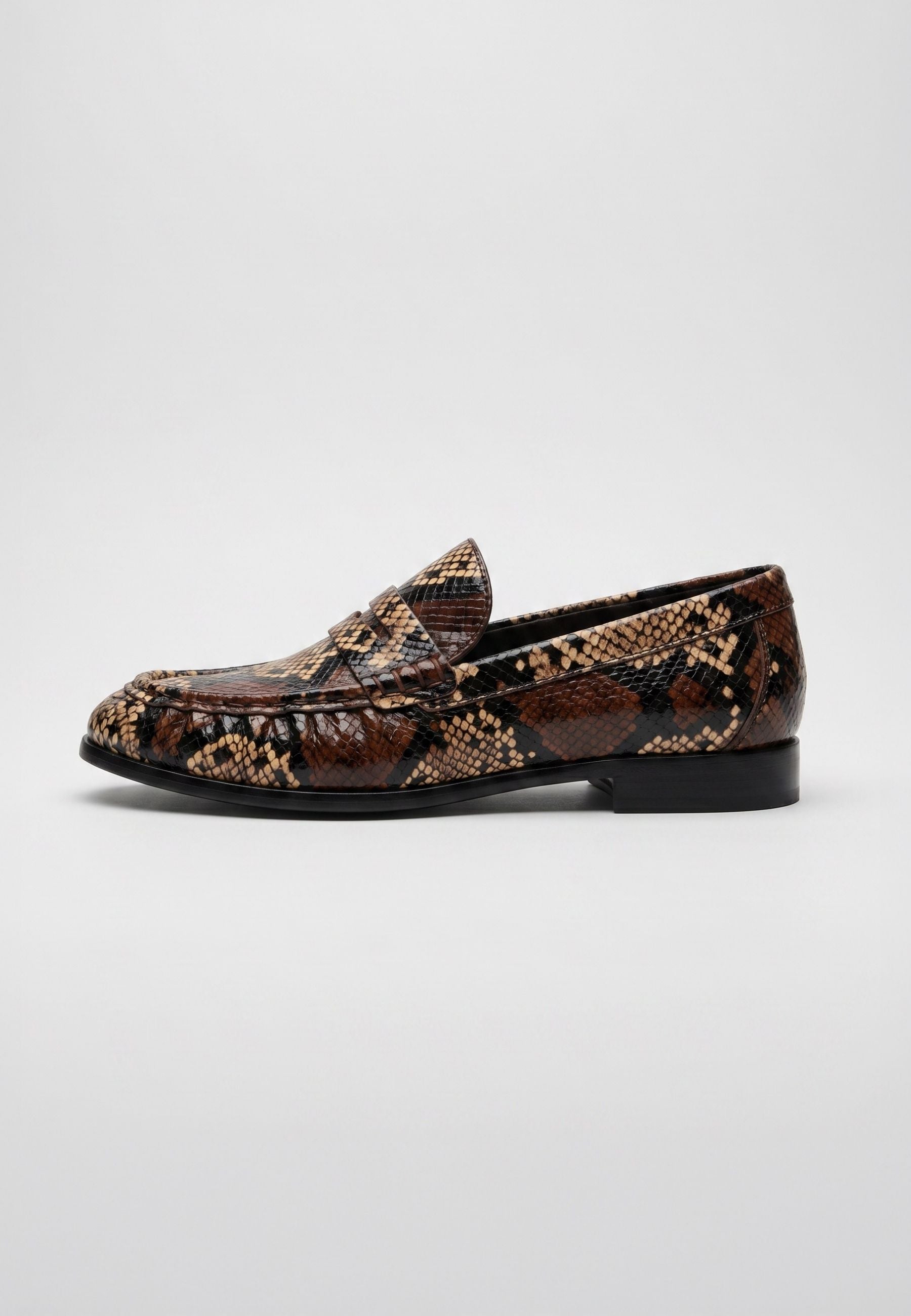 Penny Python Loafers – Brown