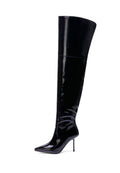 Botas altas Sleek con tacón stiletto – Negro