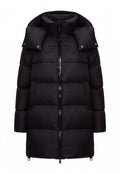 Oversized Hooded Down Puffer Jacket - Black
