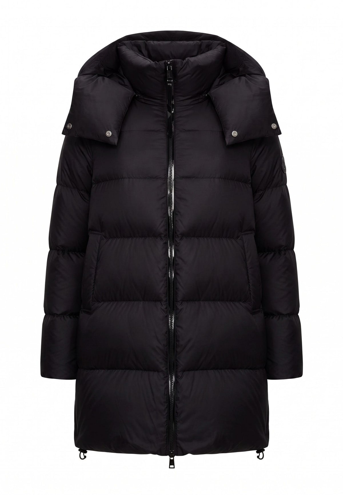 Oversized Hooded Down Puffer Jacket - Black