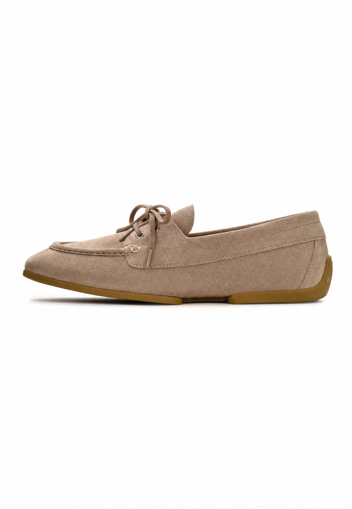 Loafers met veters van suède – Beige