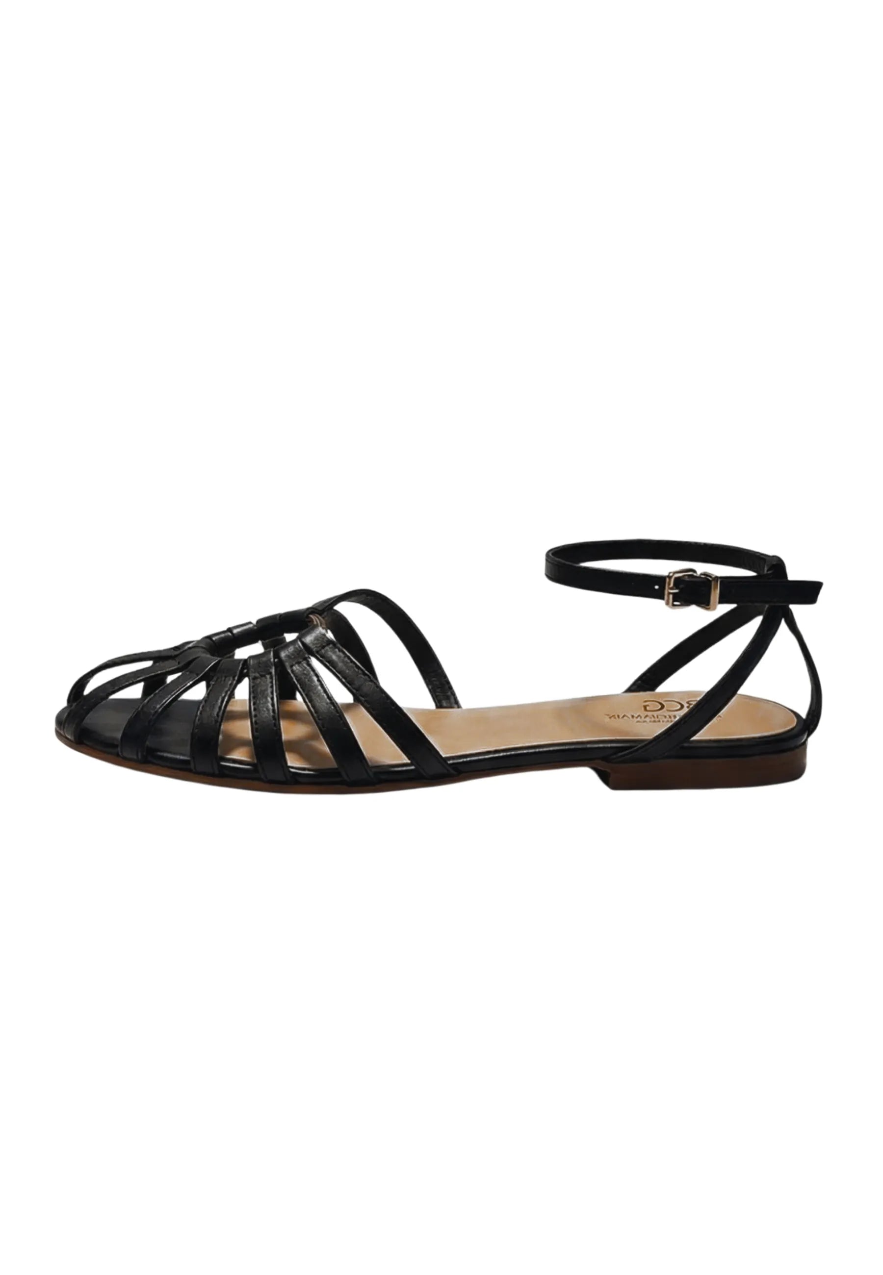 Radiant Strap Flat Sandals - Black