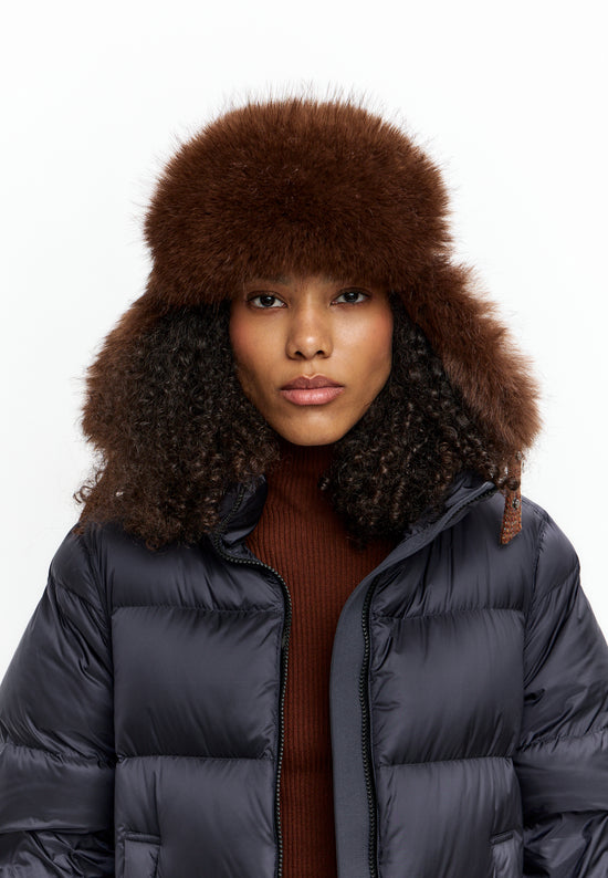 Gorro trapper de lana – Marrón