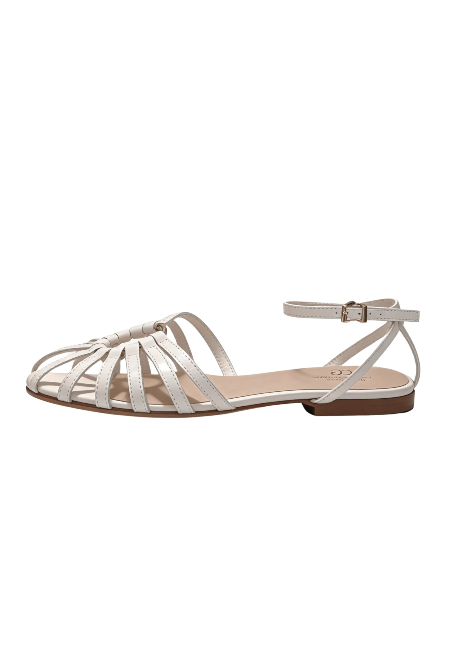 Radiant Strap Flat Sandals - White