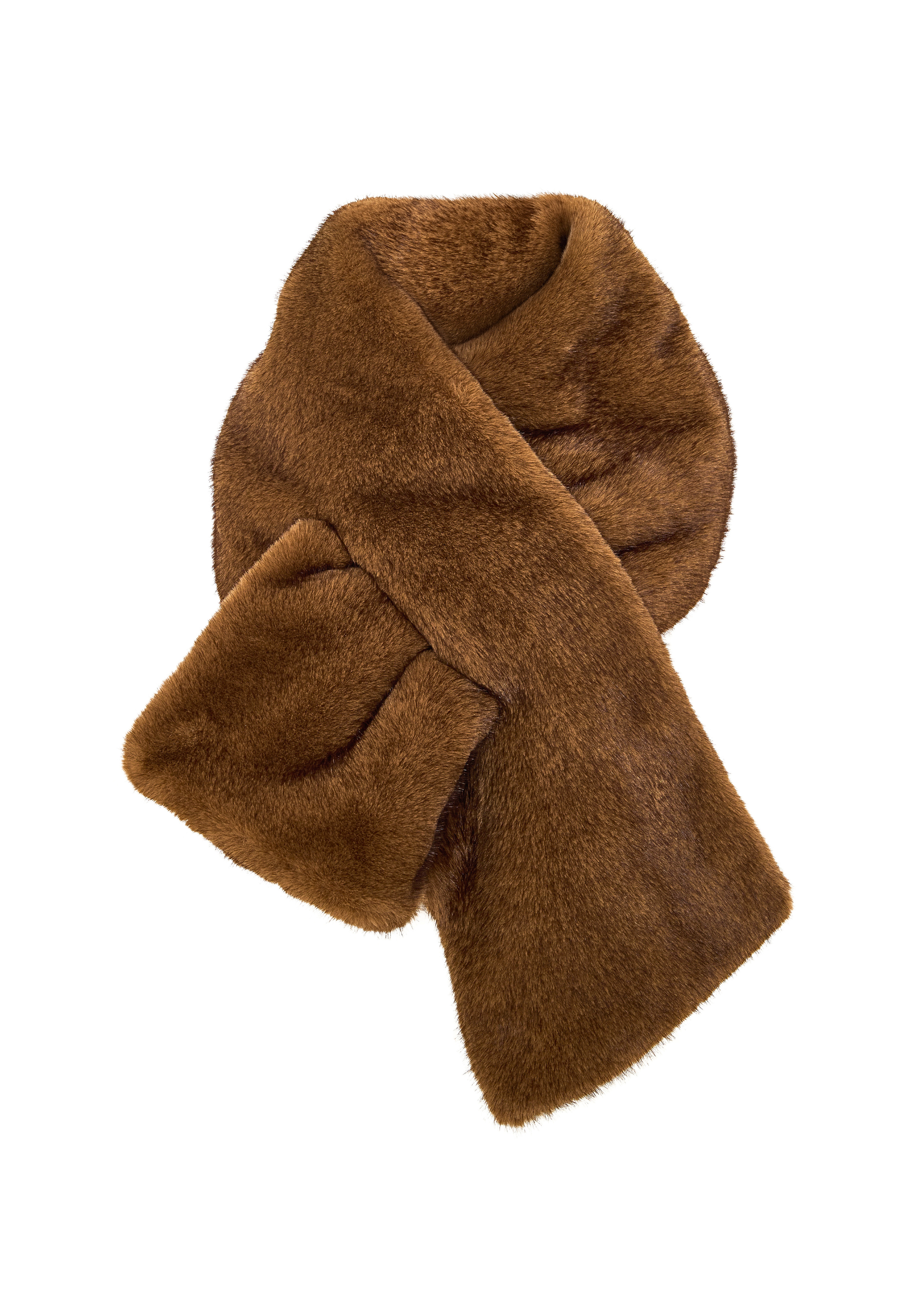 Faux Fur Scarf — Brown