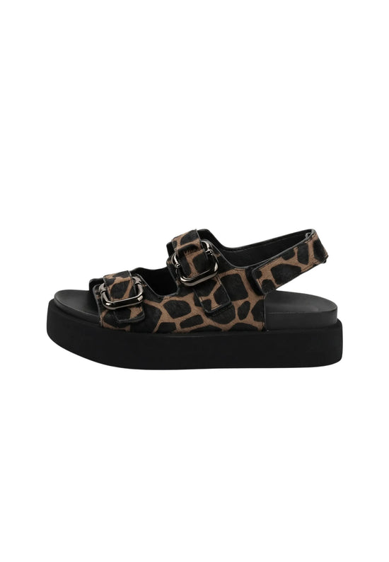 Wild Buckle Platform Sandals – Brown