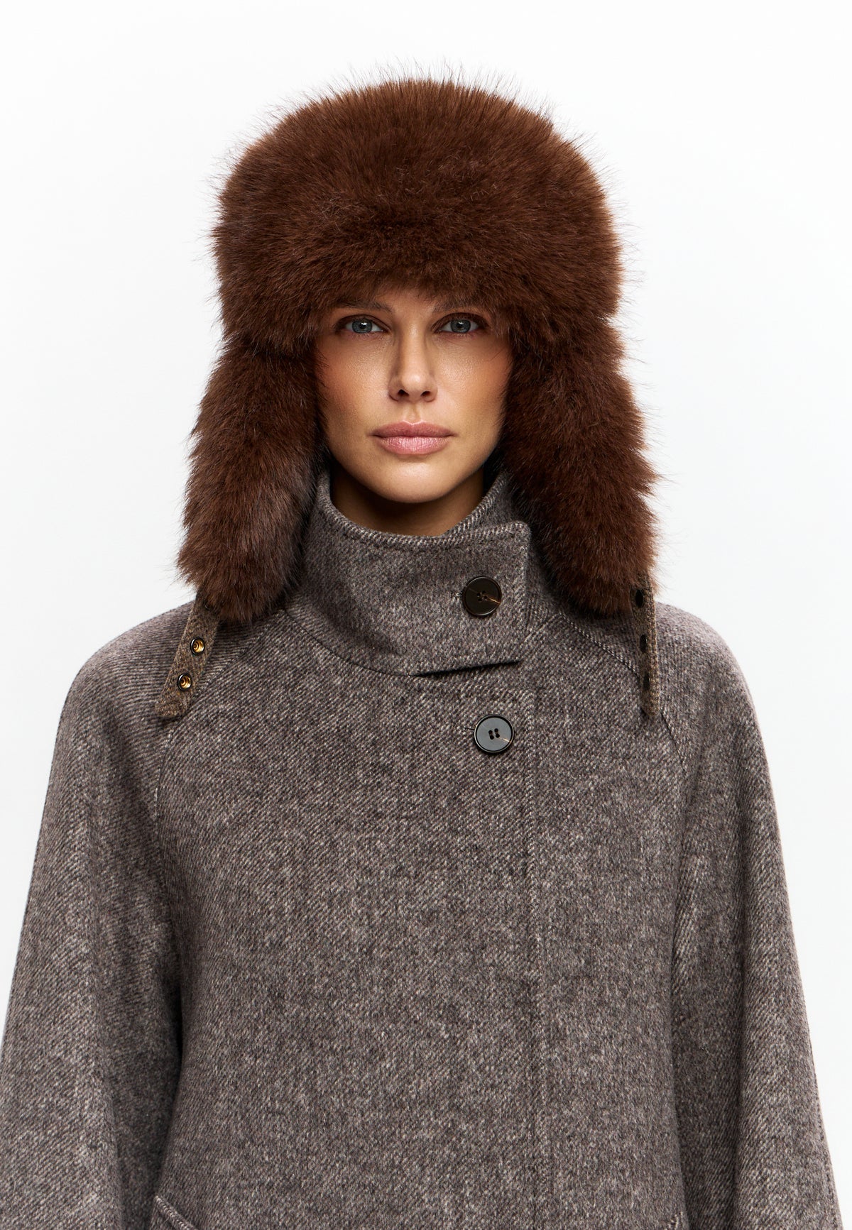 Wool Trapper Hat - Light Brown
