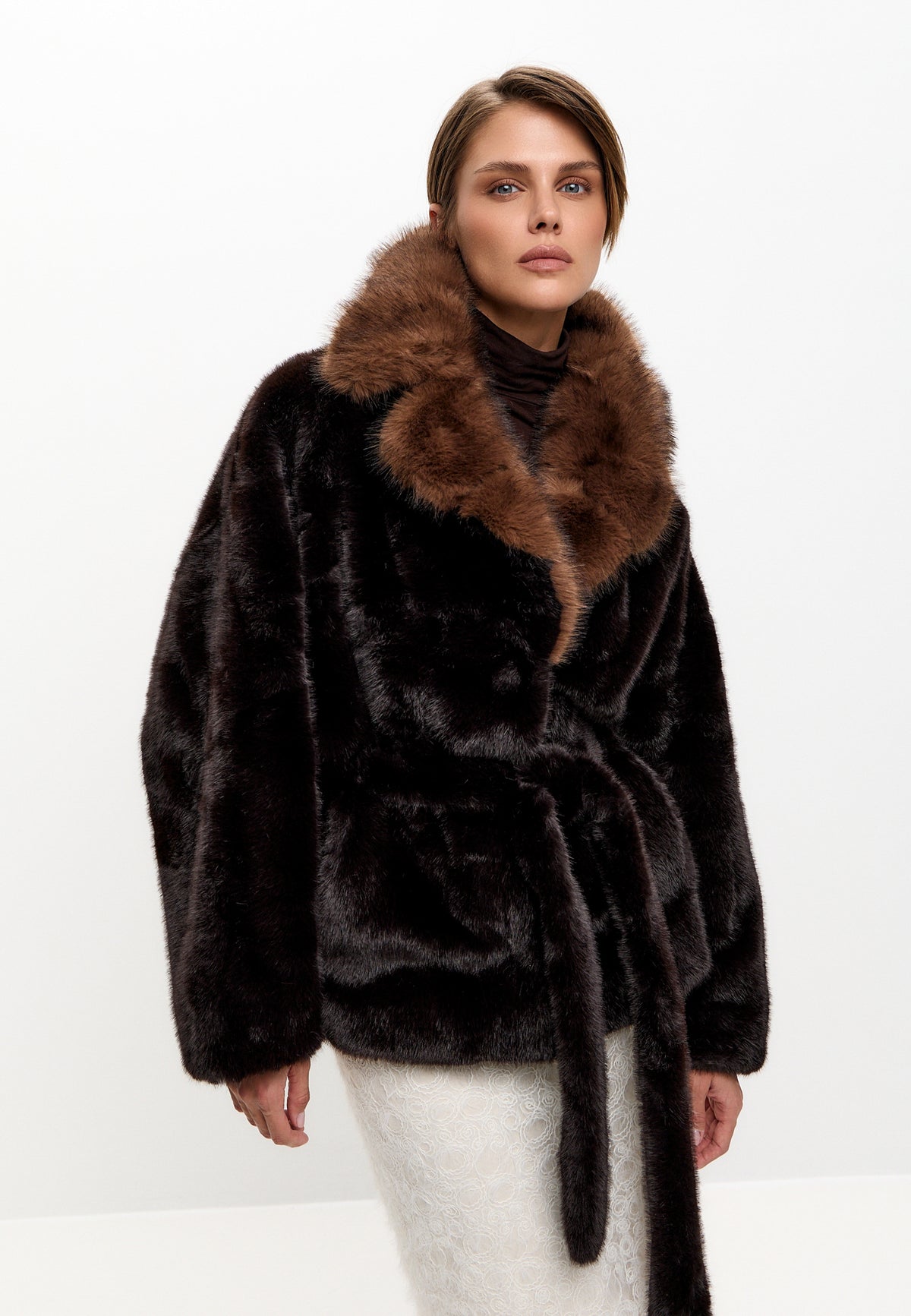 Chaqueta Faux Arena – Marrón