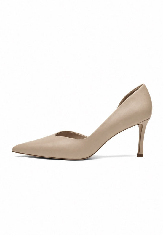 Zapatos de salón de piel con punta – Beige