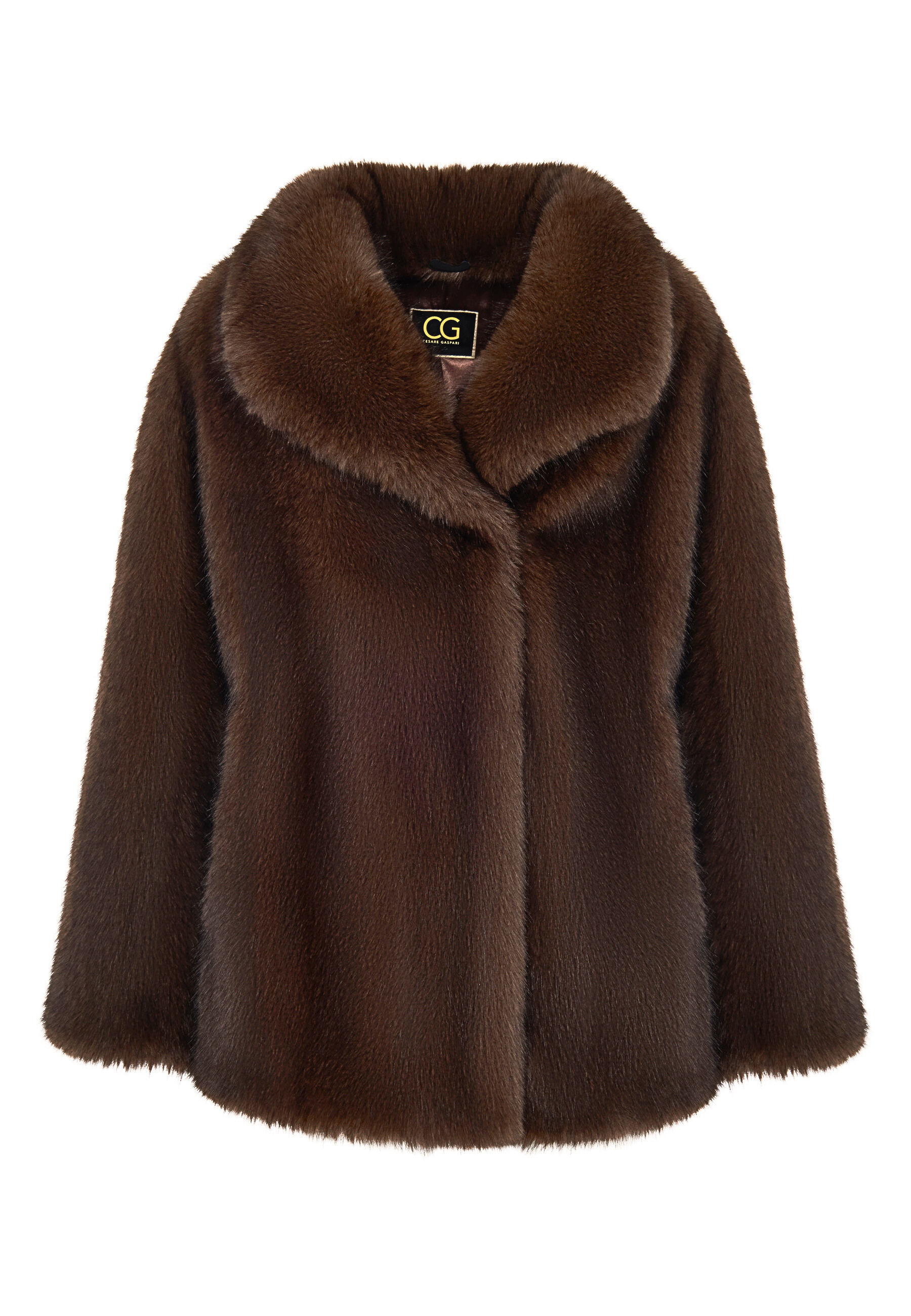 Chocolate Brown Faux Fur Coat – Oversized Luxury Winter Jacket