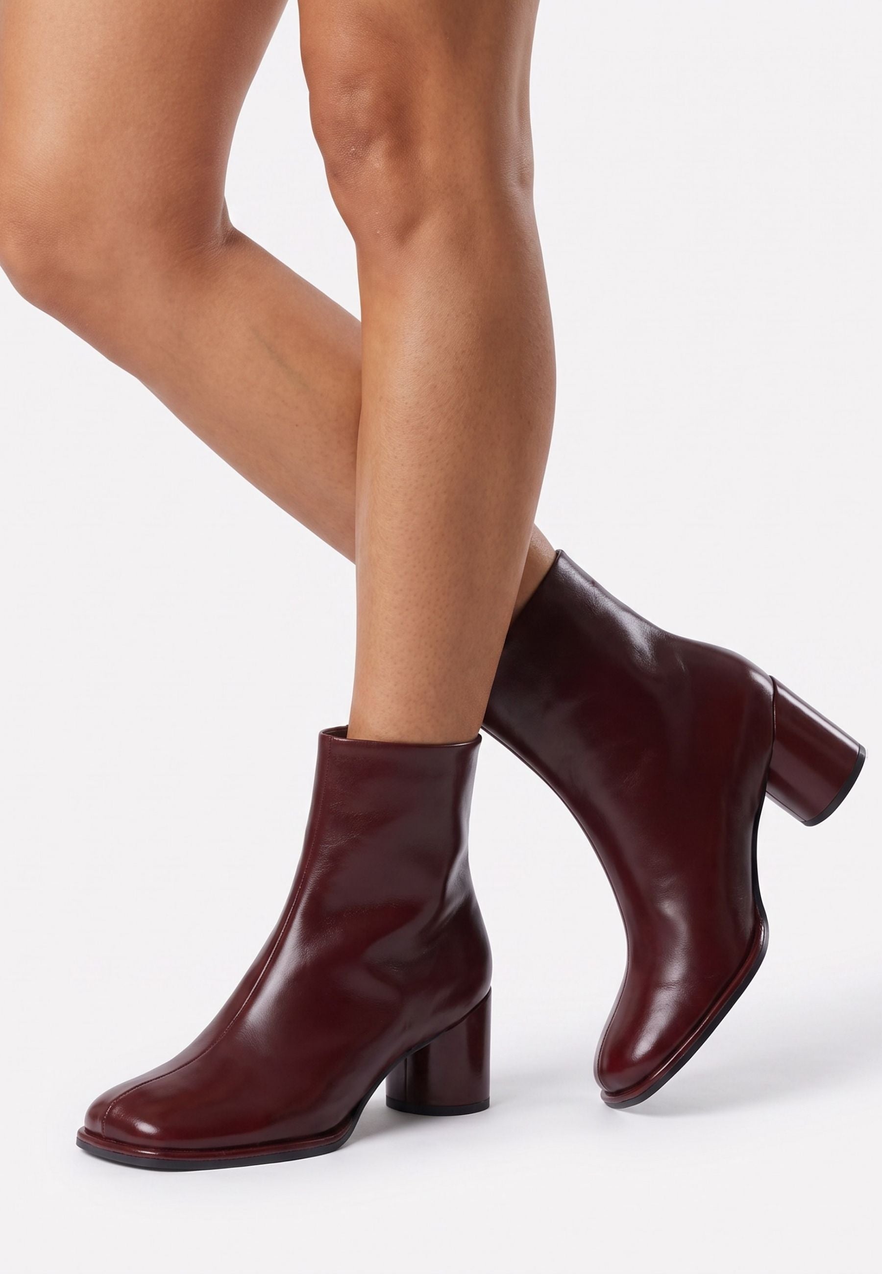 Botines de ante con plataforma – Burdeos