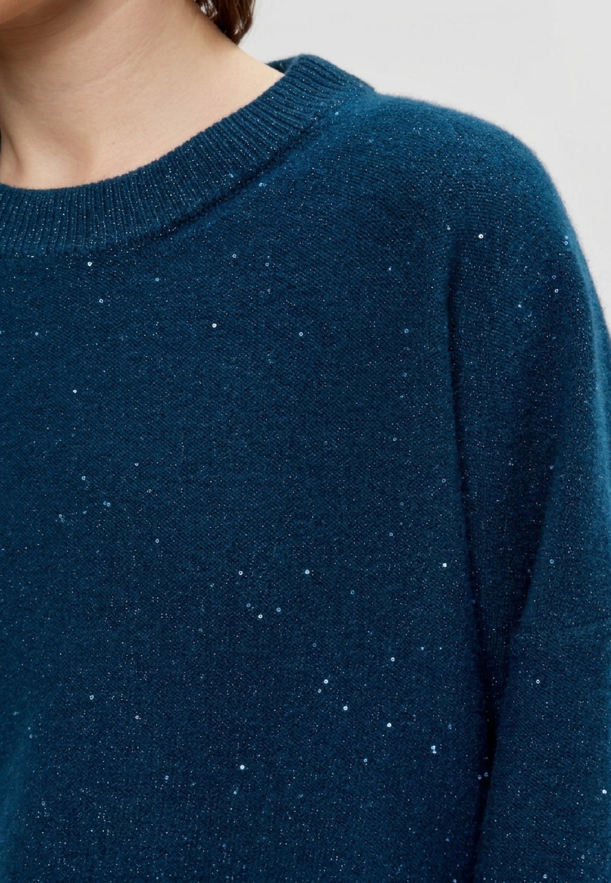 Cardigan em lã merino – Azul