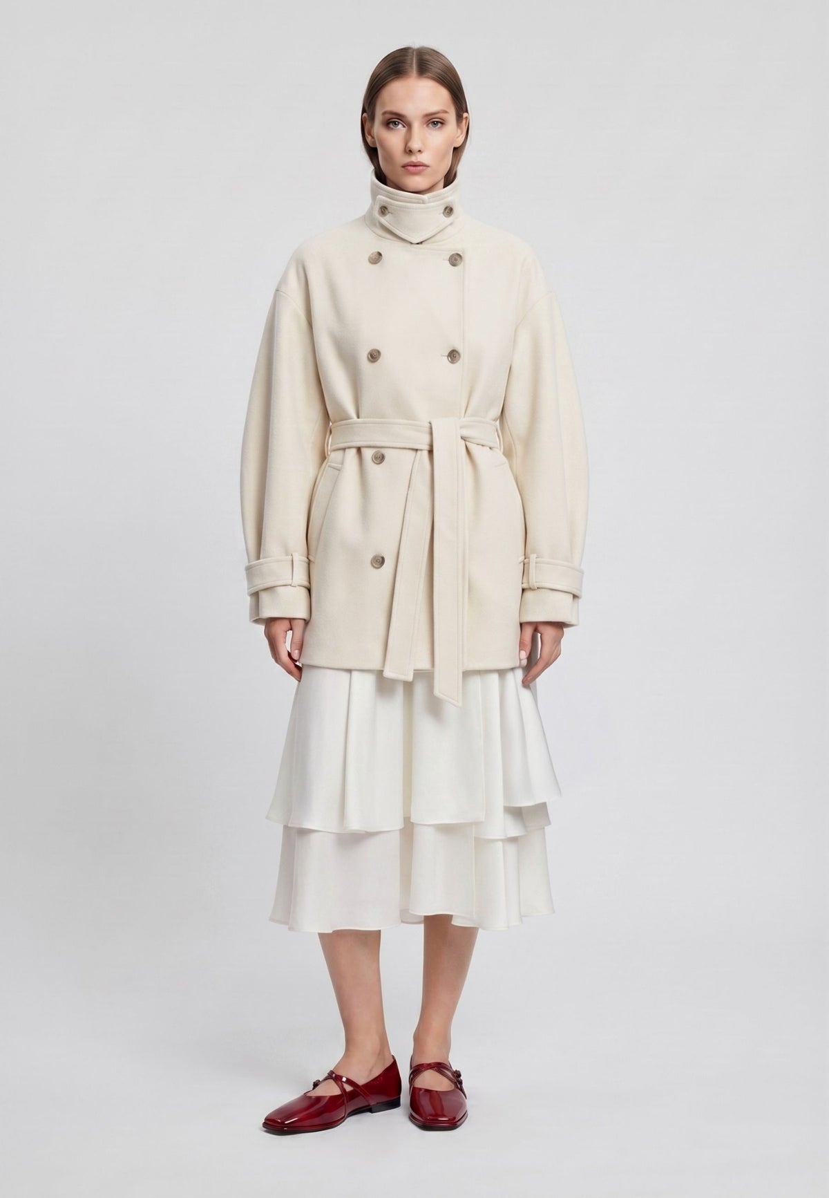 Leather Ballerinas Albina - Red