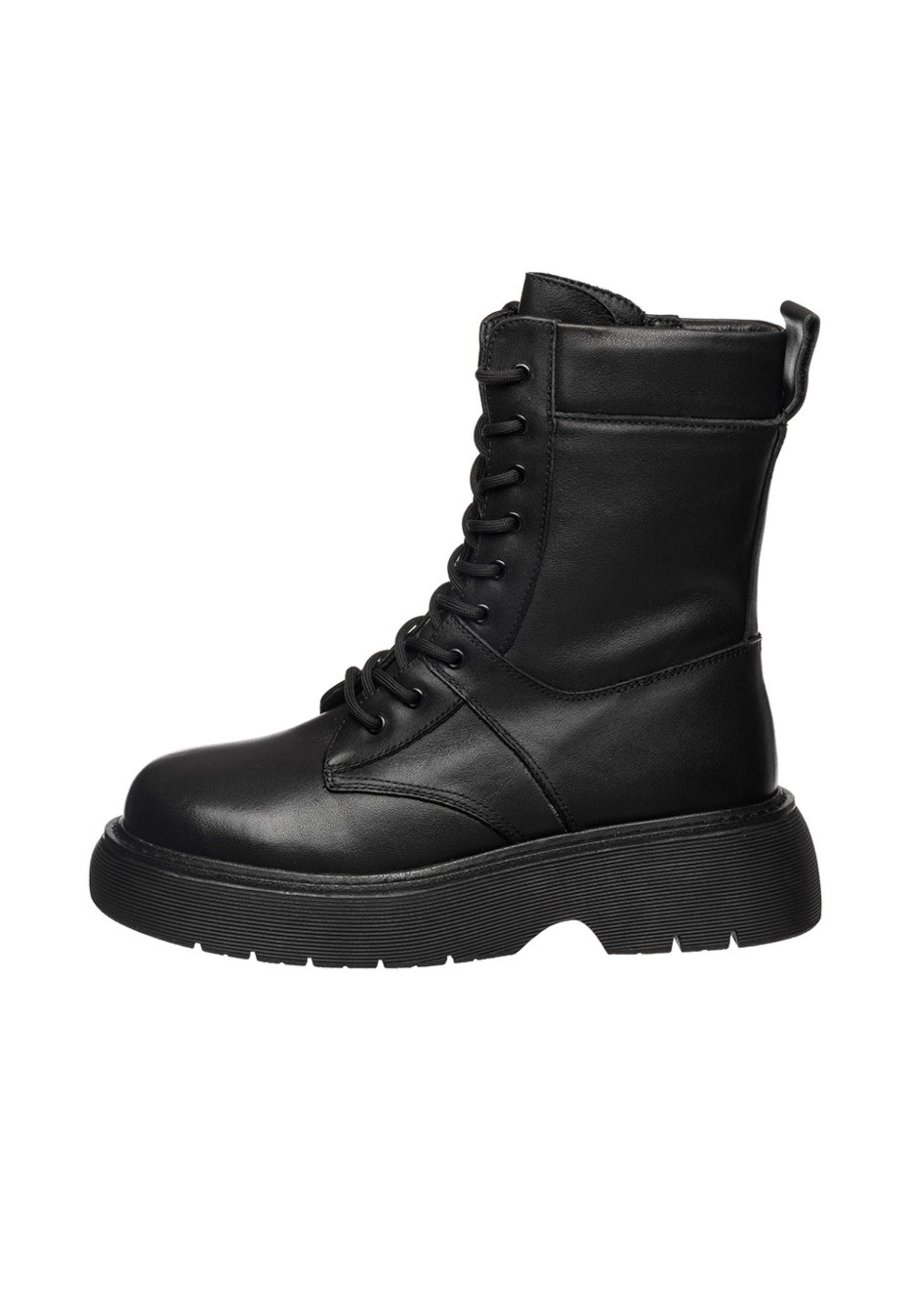 Black Lace-Up Platform Boots - Stylish & Comfortable Women’s Footwear