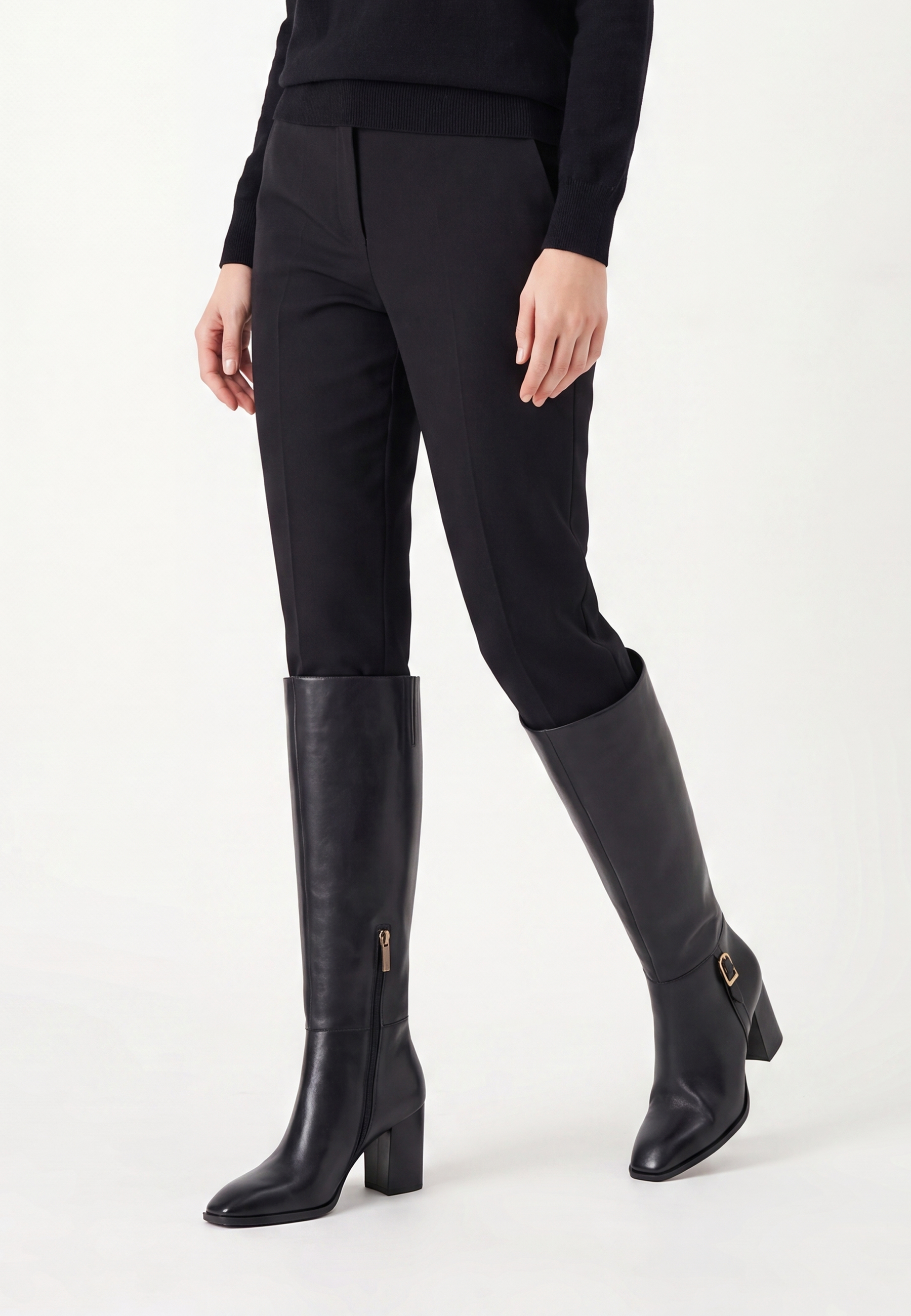 Overknee laarzen met blokhak