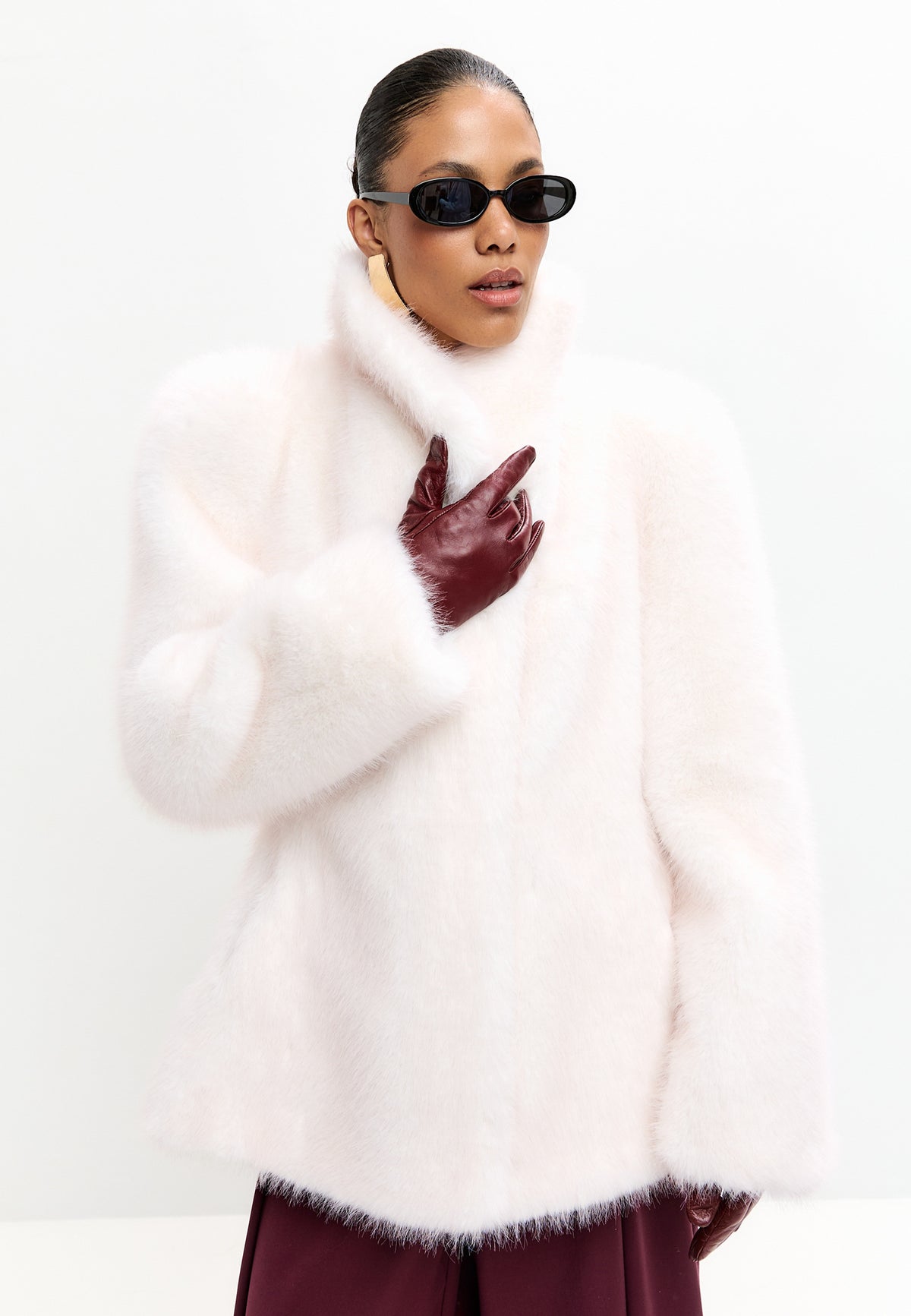 Veste en fausse fourrure – Perle