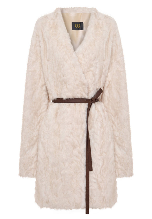 Oversized Milky Faux Fur Coat