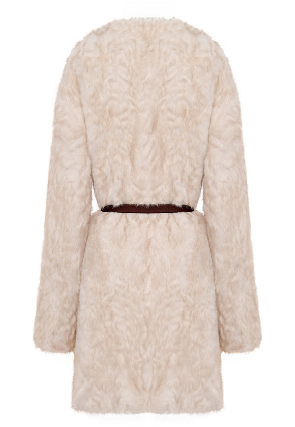 Oversized Milky Faux Fur Coat