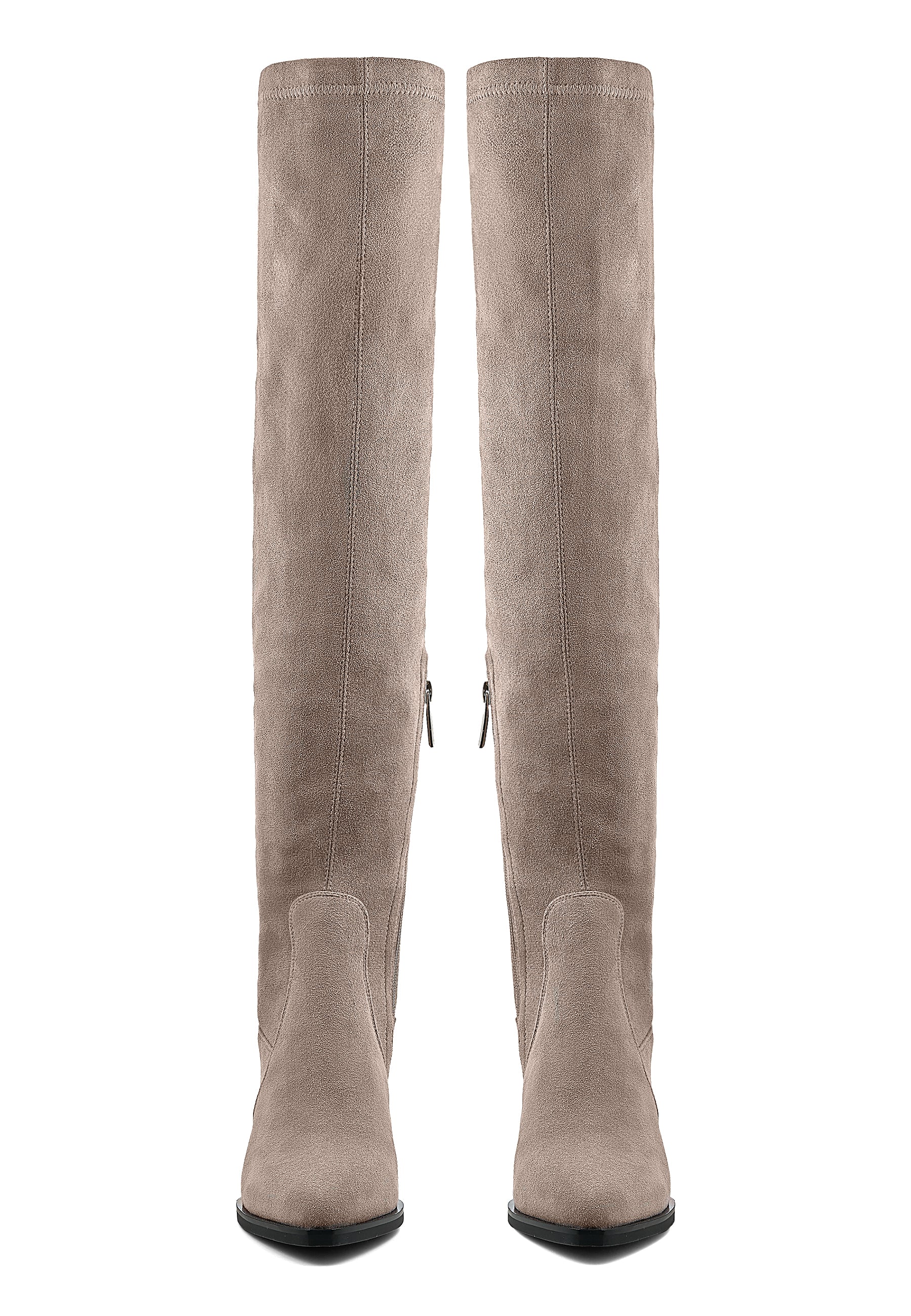 Block Heel Suede Over the Knee Boots - Cesare Gaspari - Boots