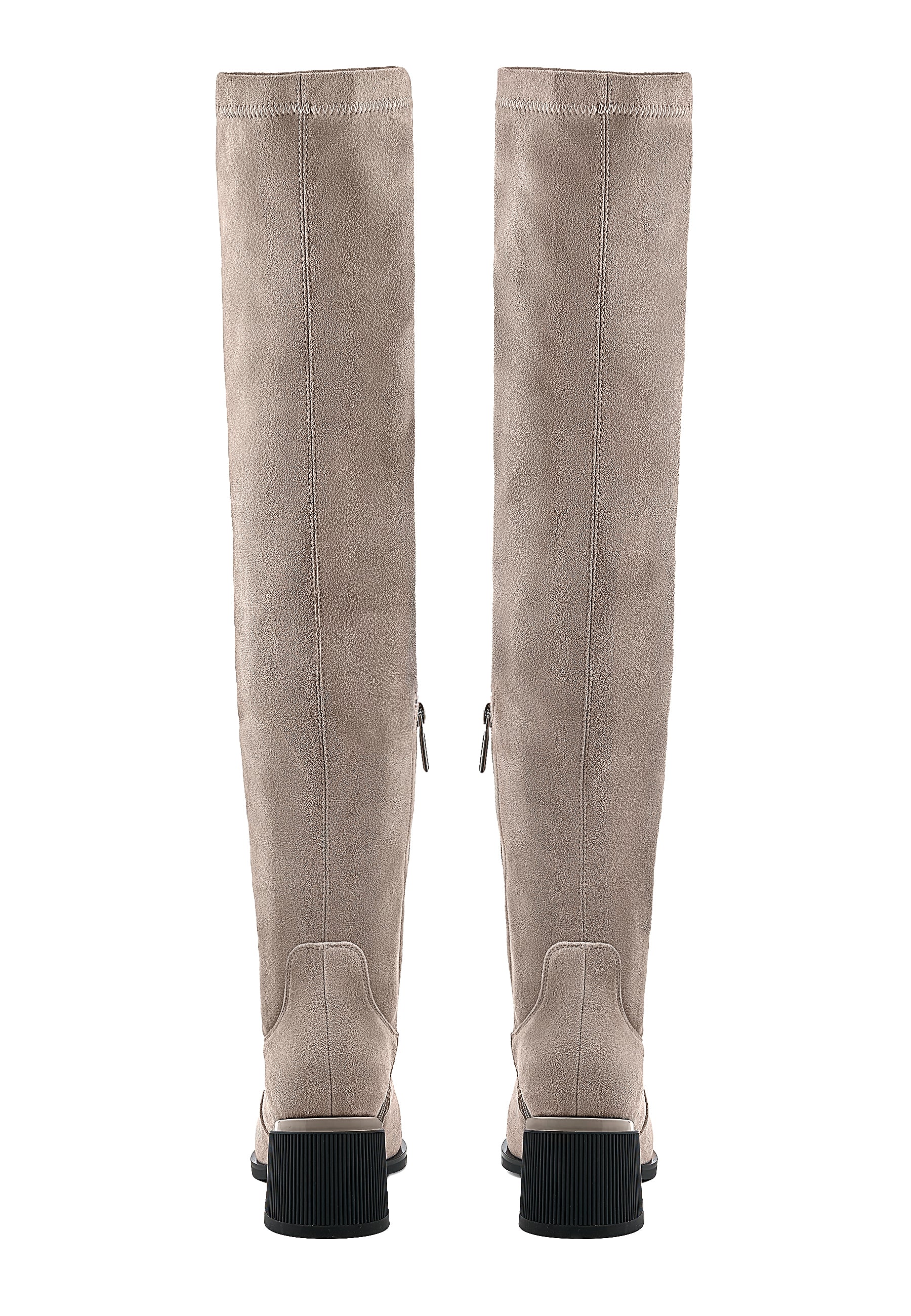 Block Heel Suede Over the Knee Boots - Cesare Gaspari - Boots