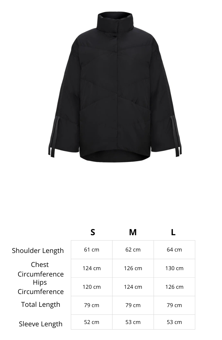 Oversized Quilted Puffer Jacket - Black