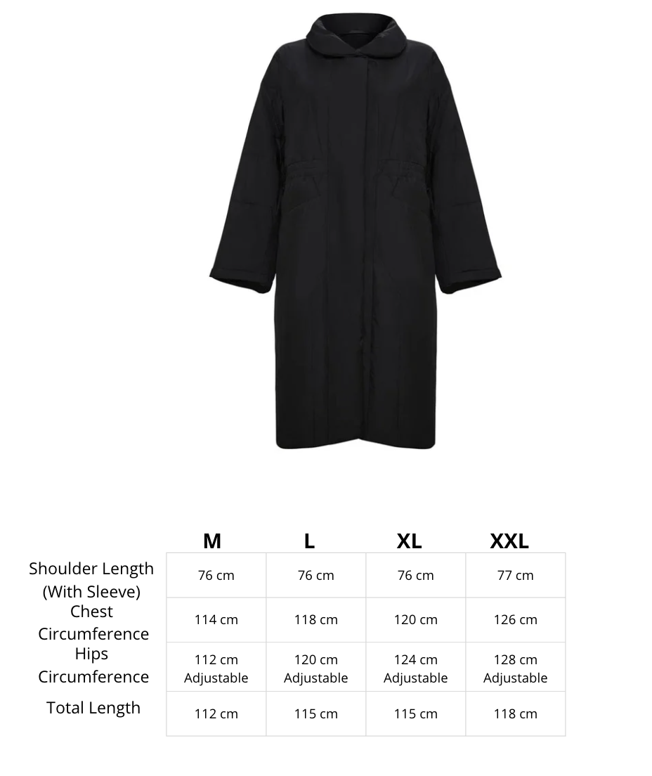 Long Quilted Coat - Black