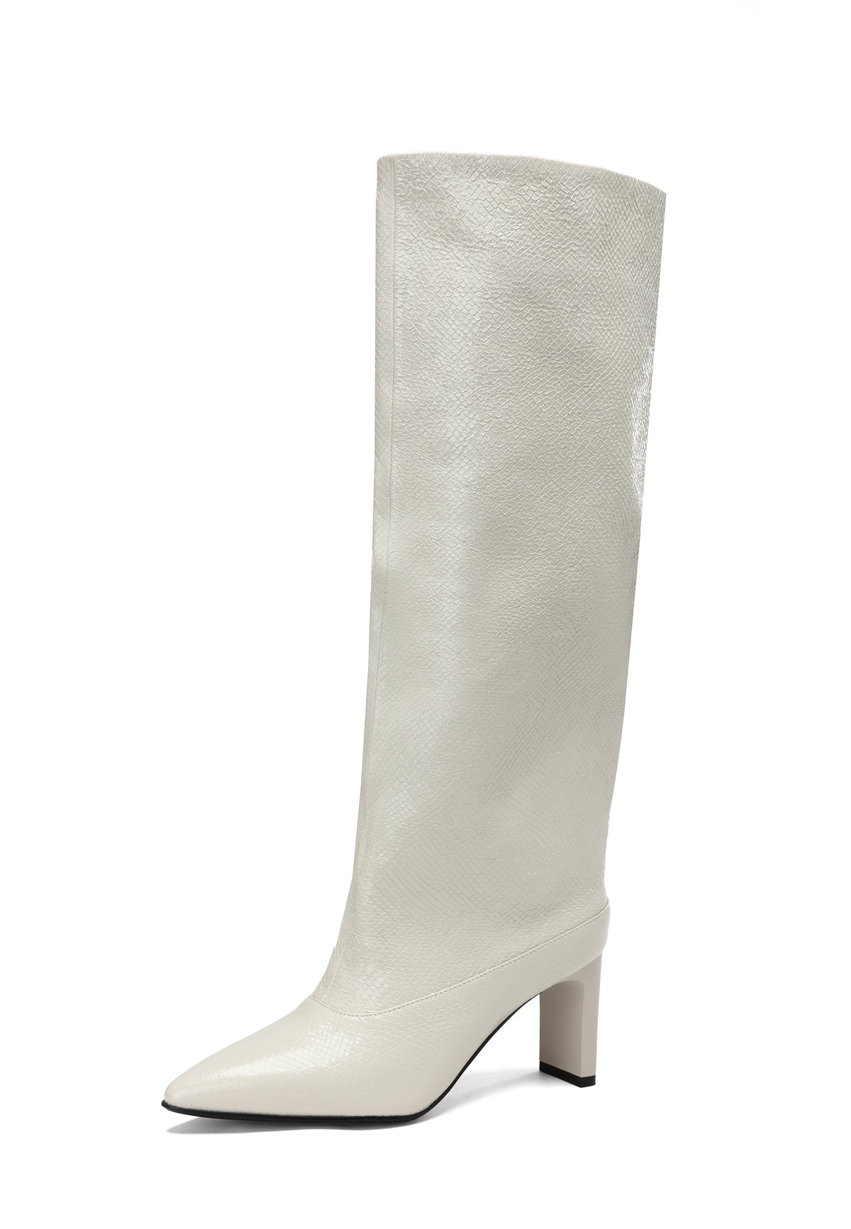 Botas altas texturizadas Élan – Blanco