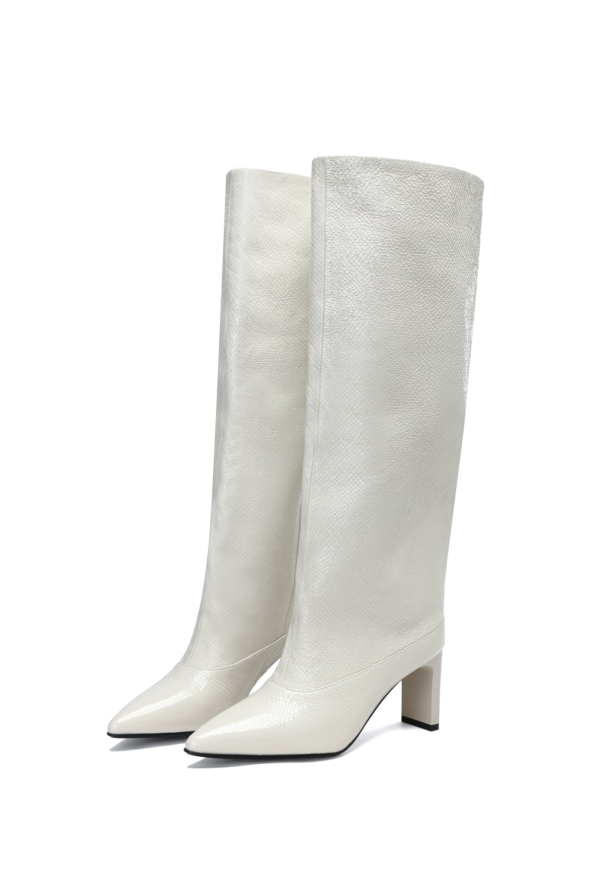 Botas altas texturizadas Élan – Blanco