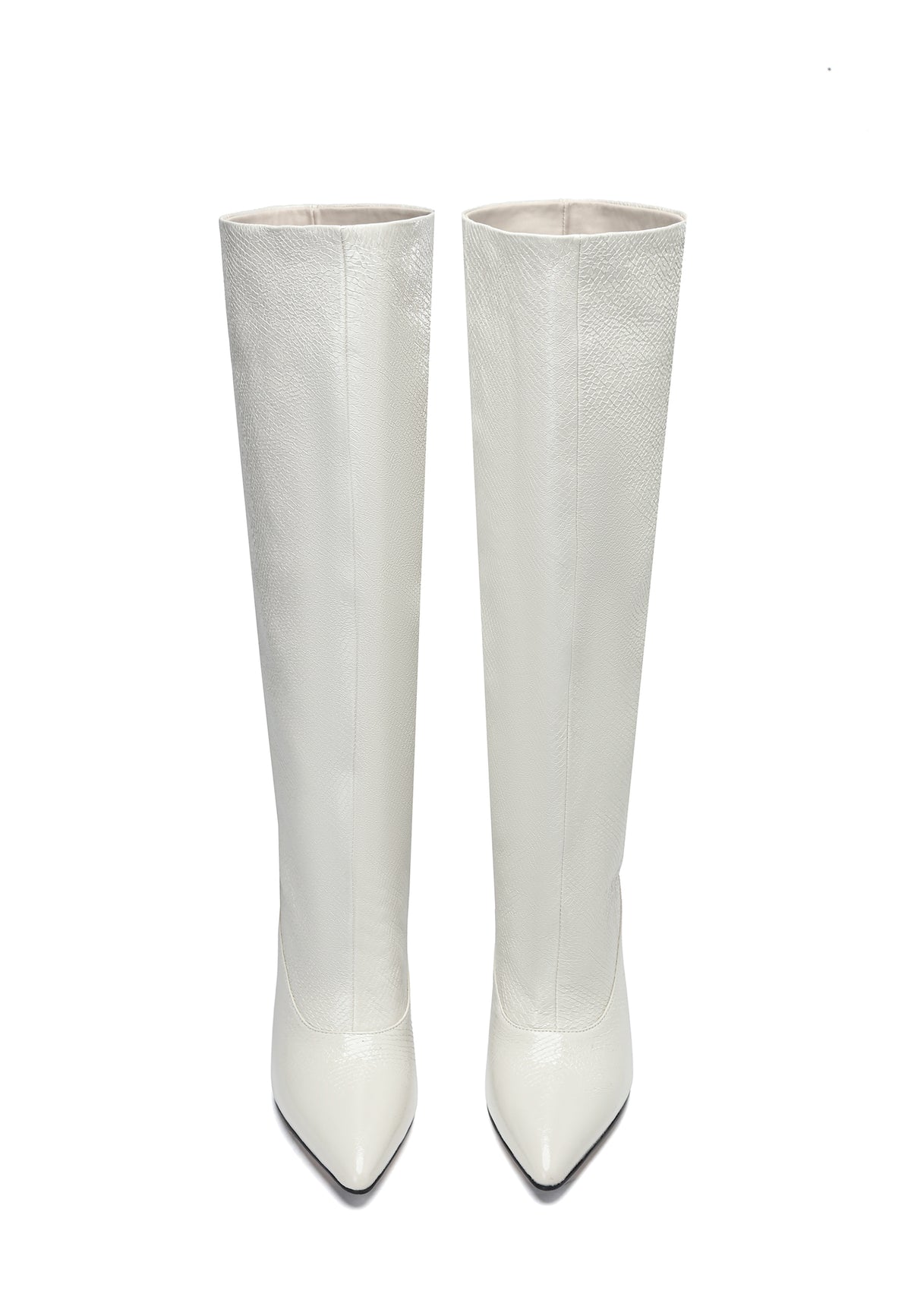 Botas altas texturizadas Élan – Blanco