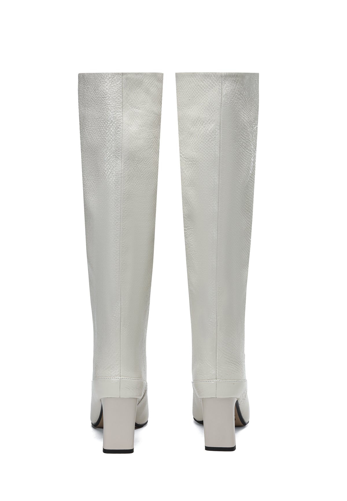 Botas altas texturizadas Élan – Blanco