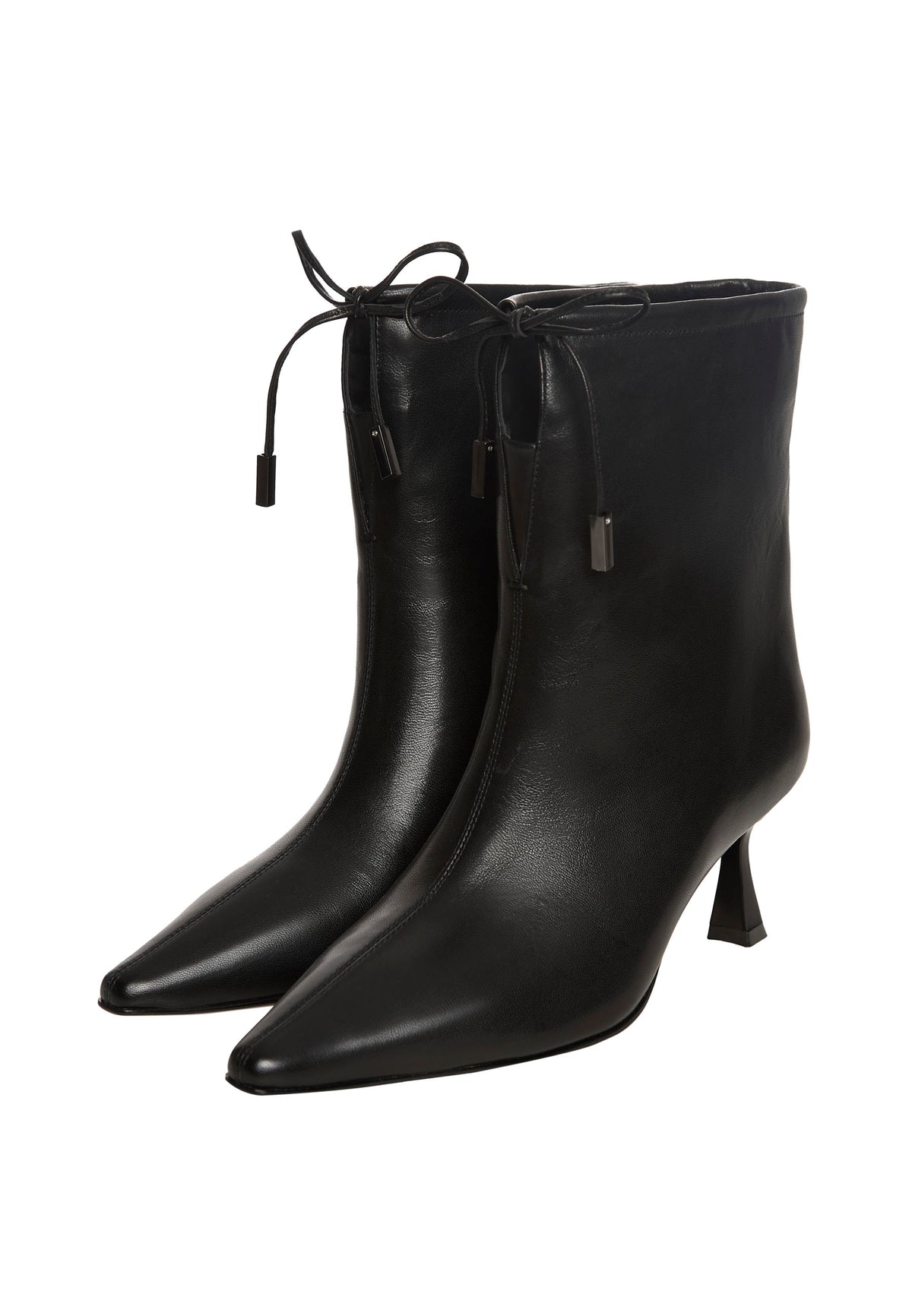 Bottines à bout pointu et talon kitten – Noir