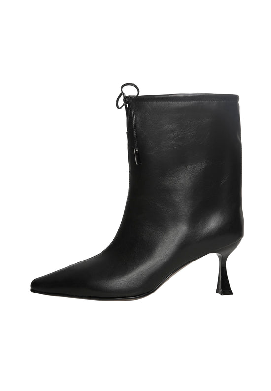 Bottines à bout pointu et talon kitten – Noir