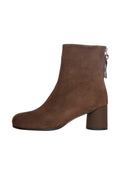 Bottines en suède marron à bout rond