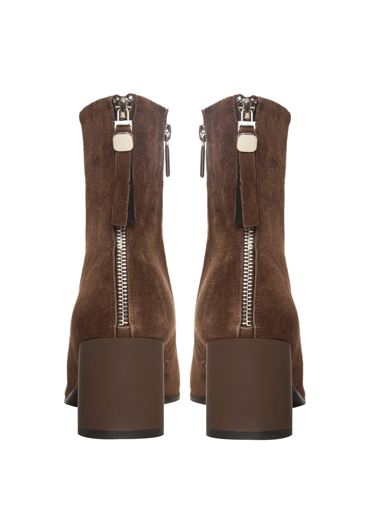 Bottines en suède marron à bout rond