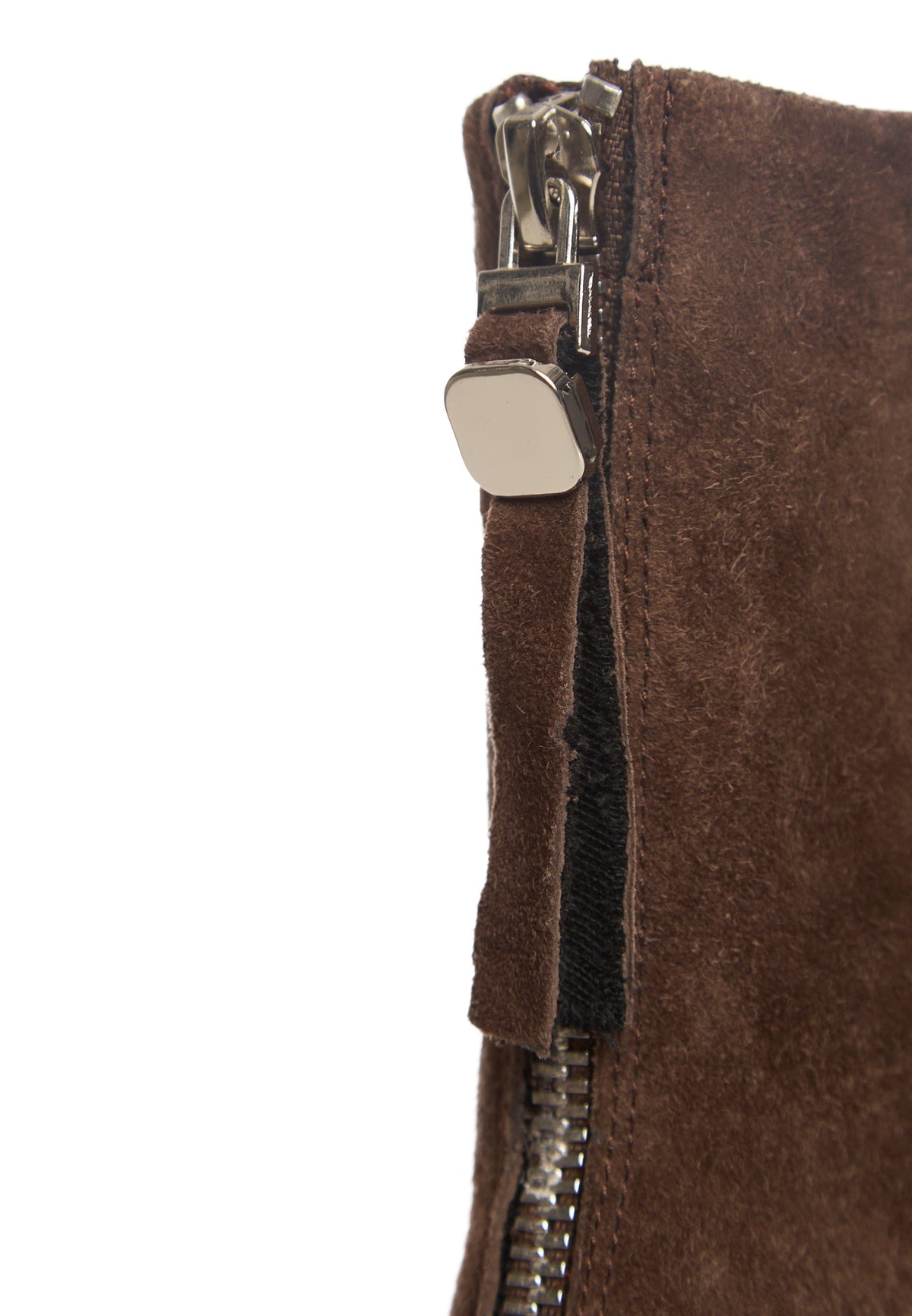 Bottines en suède marron à bout rond