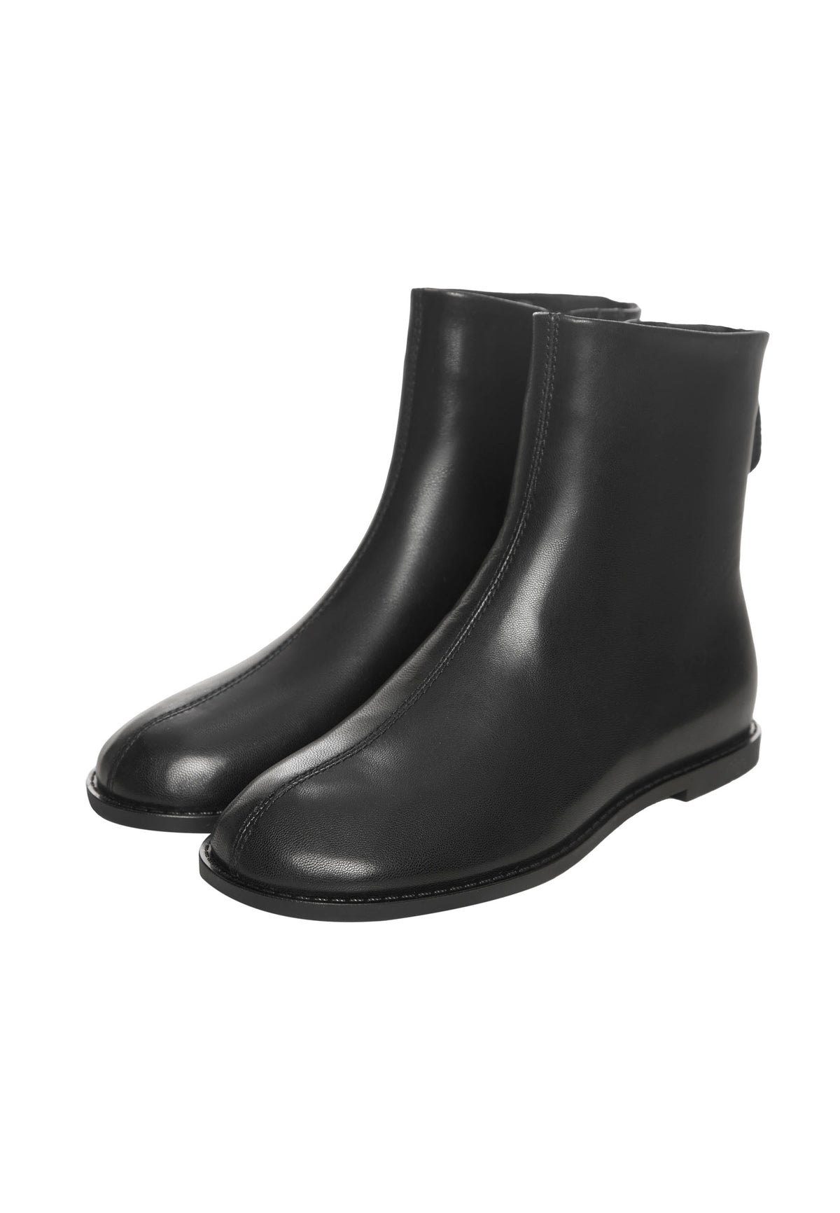 Bottines plates minimalistes en cuir premium – Noir