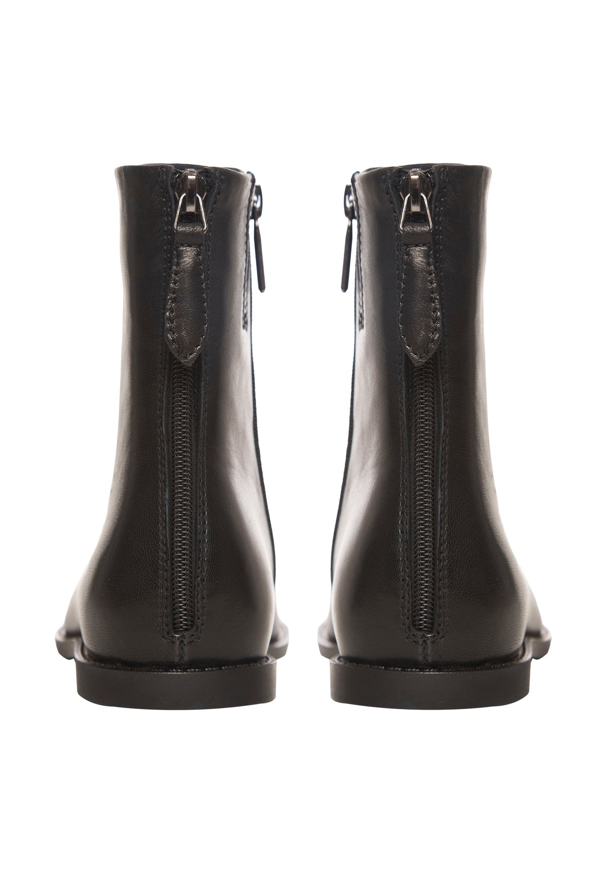 Bottines plates minimalistes en cuir premium – Noir
