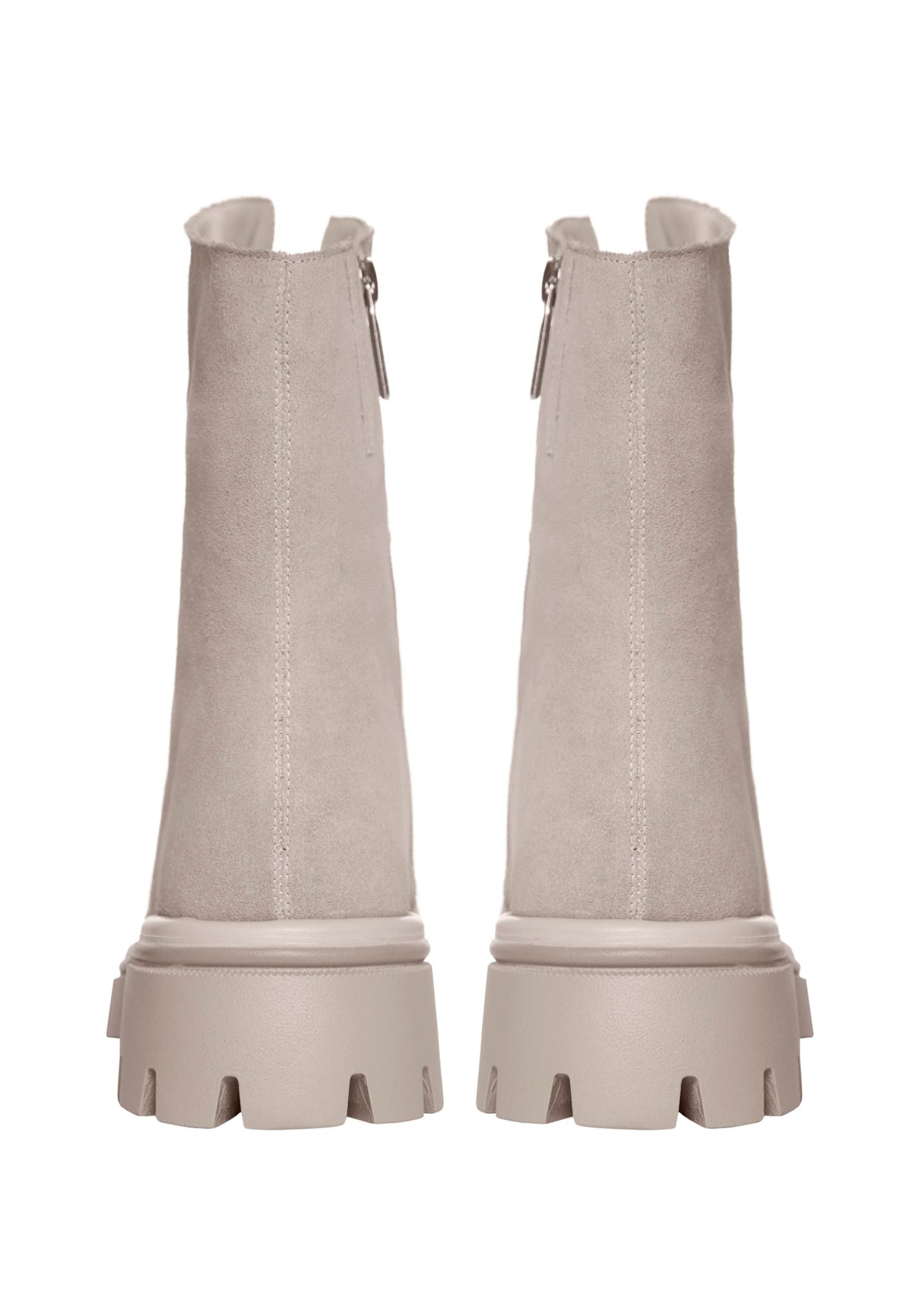 Bottines chunky zippées – Ivoire