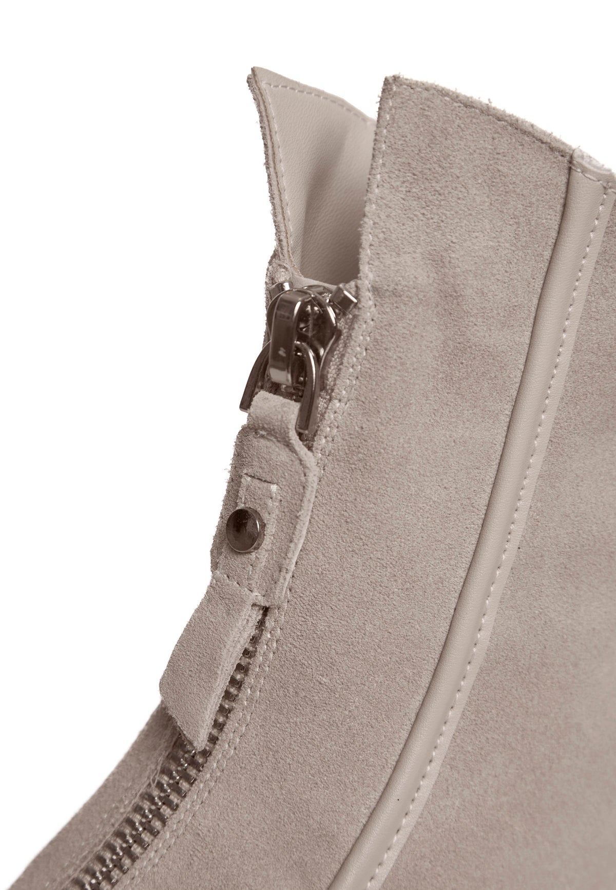 Bottines chunky zippées – Ivoire