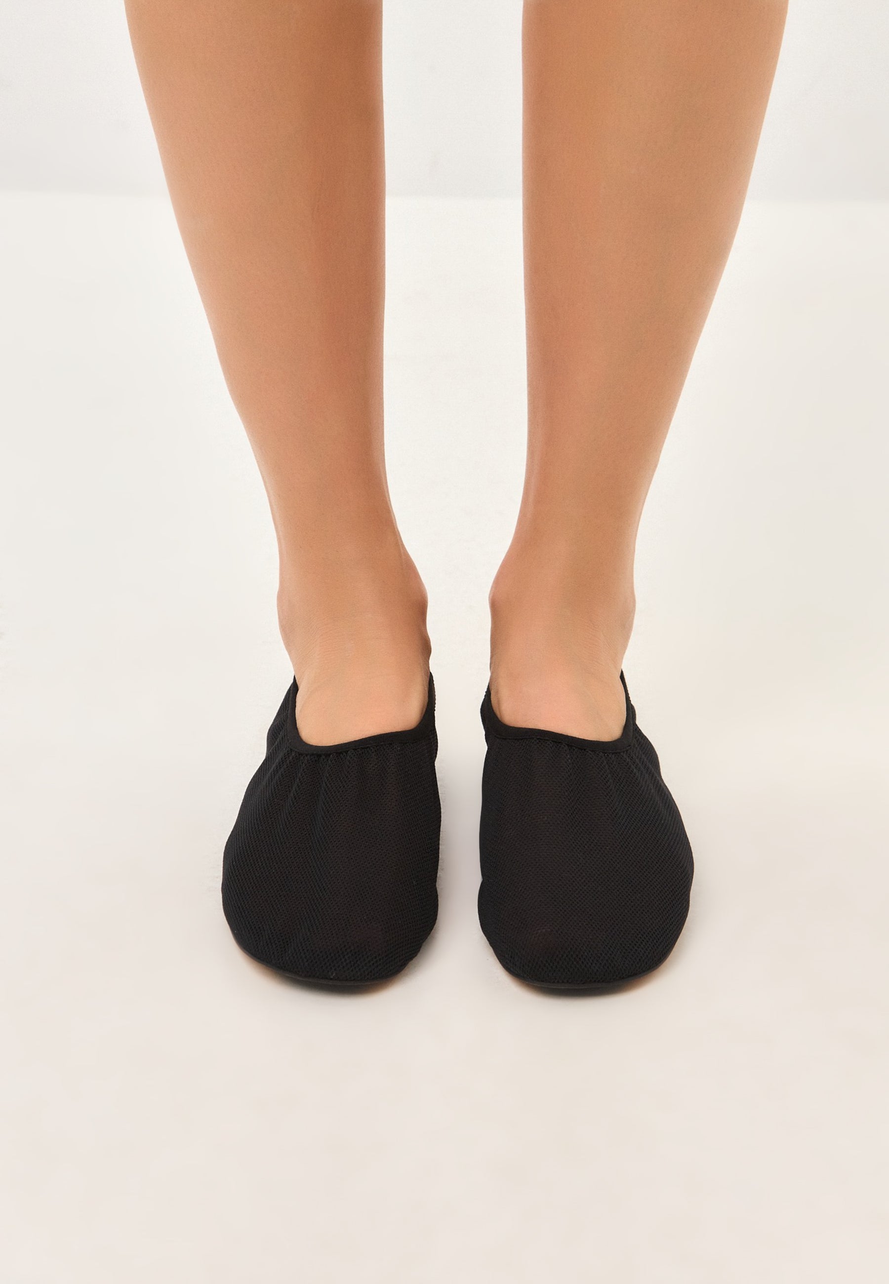 Mesh Slip-On Ballet Flats - Black